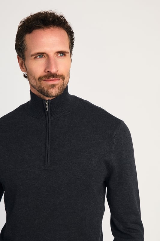 This stylish ½ zip jumper from French Connection is essential for the season. Features funnel neck with zip fastening, long sleeves, French Connection branding label, and ribbed elasticated neck, waist and cuffs. This lightweight jumper is great styled with French Connection jeans or trousers.