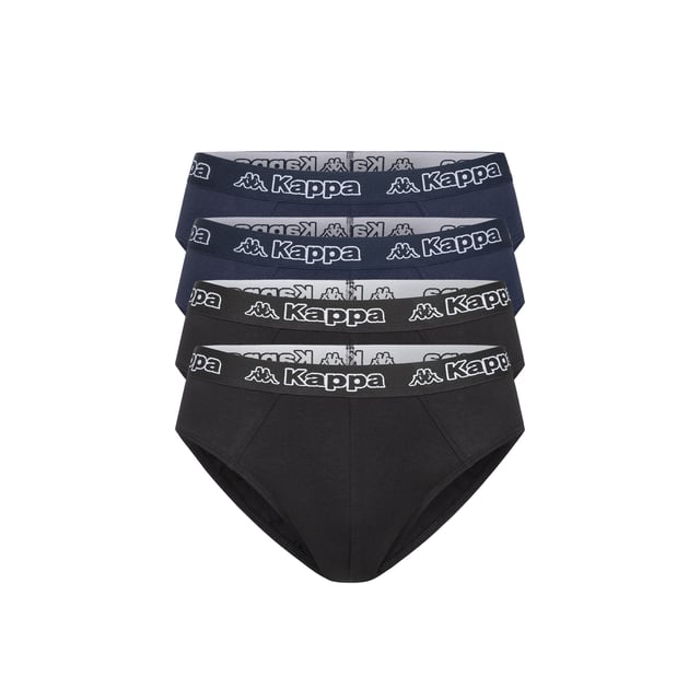 Kappa 4er Set Slip Regular Fit, locker und lässiger Schnitt, 100% Baumwolle, Pflegehinweis Maschinenwäsche bei 30°C