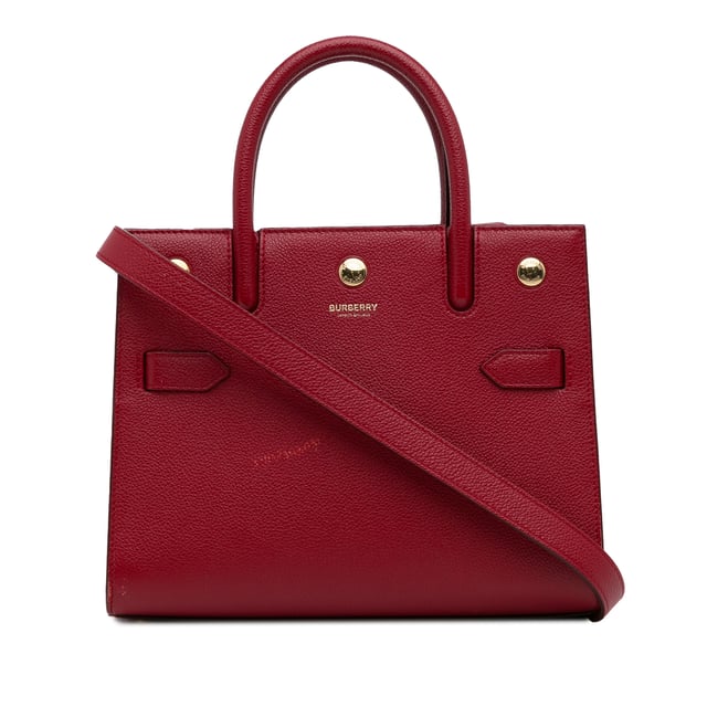 Burberry small leather best sale two handle title bag