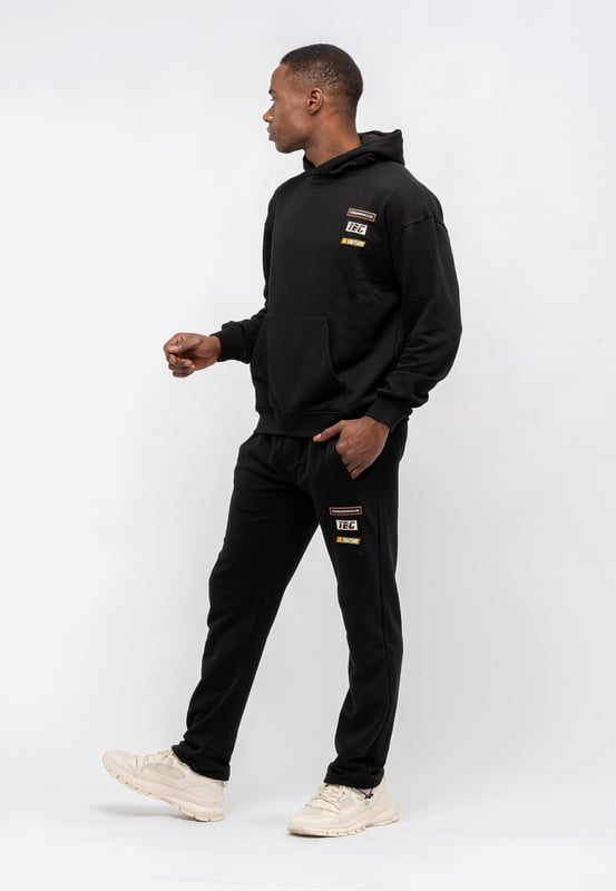 Tom Barron Herren-Trainingsanzug-Set mit besticktem Abzeichen, Oversize