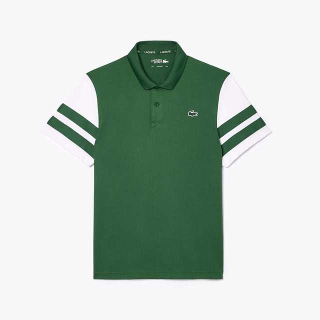 Designed for Tennis  for a regular frequency of use This product is providing you Ultra Dry technology which guarantees you to keeps you dry even during pratice. This polo is made in 100% recycled polyester Regular fit: natural ease on body The technical capsule offers the complete seasonal wardrobe on and off court with a strong colorbloking. LACOSTE wording print at back neckline
