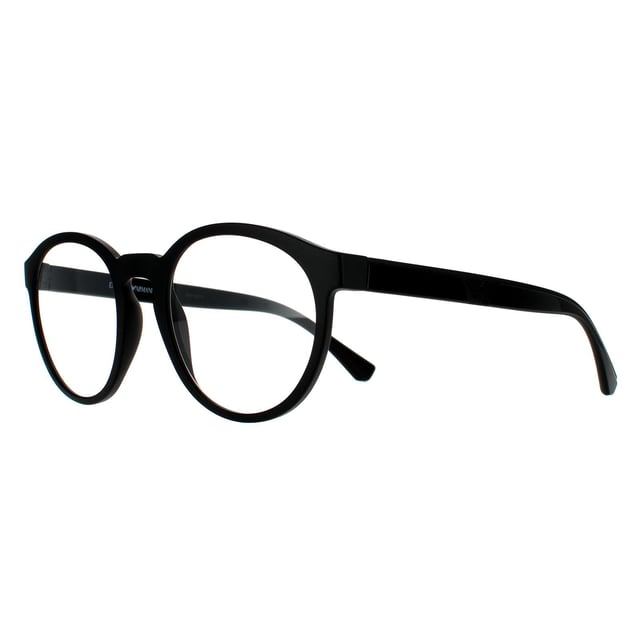 Emporio Armani Round Mens Matte Black Clear with Sun Clip ons Sunglasses