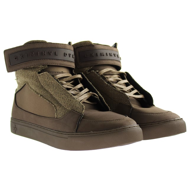 Daño criminal Bronx 02 Botas de hombre sintética de High Top Brown Brown 2620194