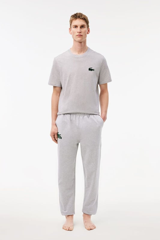 Cotton Jersey Lounge T-shirt Recycled fabric made from manufacturing offcuts. Comfortable, relaxed fit Crew neck Velvet crocodile on breast Loungewear garments cannot be returned, exchanged, or reimbursed