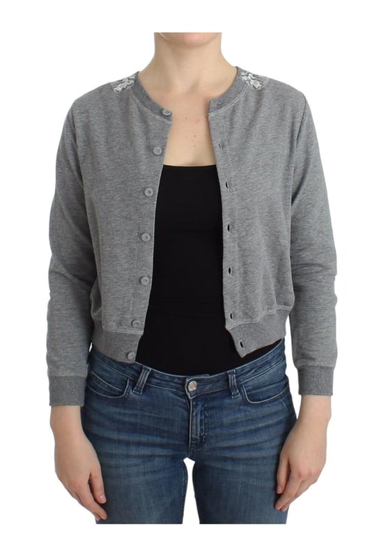 Ermanno Scervino Lingerie Short Cardigan
  Brand new with tags
  Material: 95% Cotton 5% Elastane
  Color: Gray
  Button closure
  Logo details
Size on Tag: IT42 | S