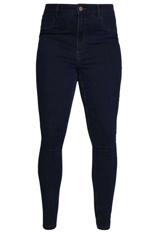 From this trending brand VILA, these jeans are the perfect pair of plus sized skinny jeans.  With just the right amount of stretch made from a cotton blend fabric for breathability and comfort.  Finished with classic 4 jeans pockets and belt loops

Stretchy  Cotton Blend Fabric
 
69% Cotton 30% Polyester 1% Elastane
Length: Full Length
29" Inside Leg
Sizing: As expected
Fit: Slim
  
High Rise, Zip Fly
These are last season clearance made for Vila