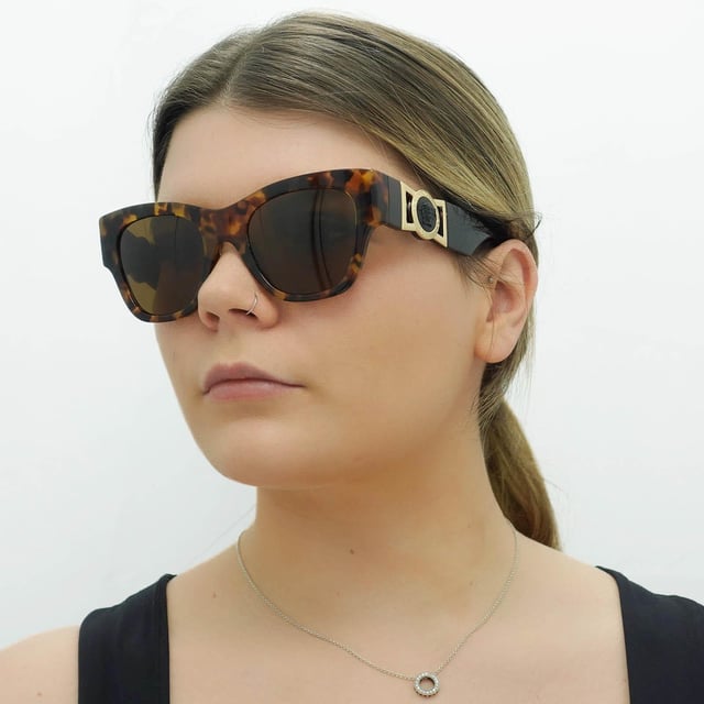 Versace havana cat eye best sale sunglasses