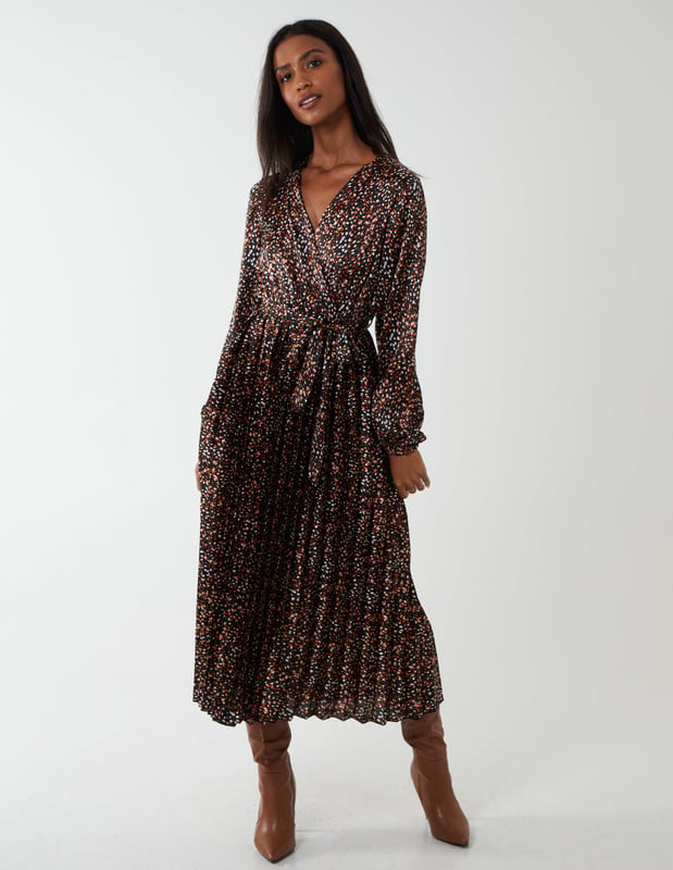 PLEATED BELTED DRESS main image 1