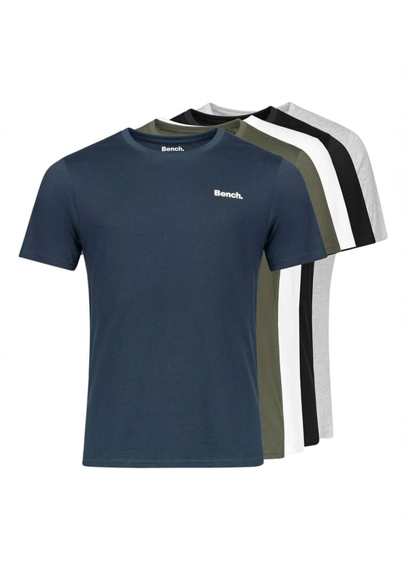 This 5 pack cotton 'Oliver' T-Shirt set from Bench features versatile crew neck T-Shirts with the classic Bench logo on the chest. These T-Shirts are an everyday essential, style them with jeans or joggers.