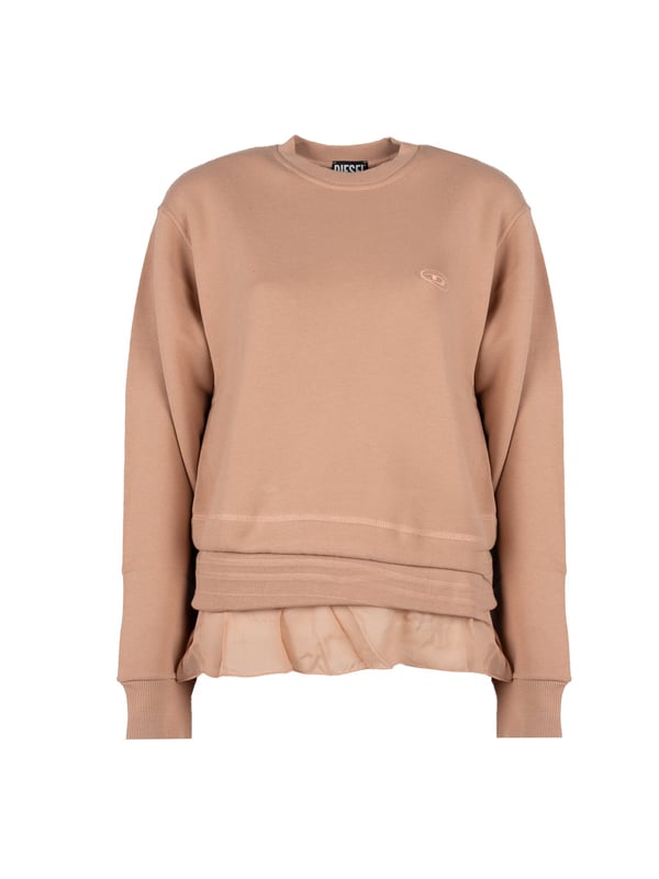 El color uniforme de esta prenda hace que sea extremadamente versátil, combinando perfectamente con una variedad de estilos, tanto para el día a día como para ocasiones especiales.

Hecha de un material de alta calidad, no solo proporciona comodidad al vestir, sino también durabilidad, lo que te permite disfrutar de ella durante mucho tiempo sin preocuparte por perder su aspecto único.

Los puños elásticos en la cintura y en las muñecas no solo añaden un toque de estilo, sino también funcionalidad, asegurando un ajuste perfecto al cuerpo y protección contra el frío.

El detalle de marca en el pecho es un elemento sutil pero distintivo que resalta el prestigio y la calidad del producto, haciéndolo único en su clase.

Los volantes decorativos en la cintura añaden un toque de encanto romántico y gracia femenina, haciendo que cada movimiento sea más ligero y elegante.