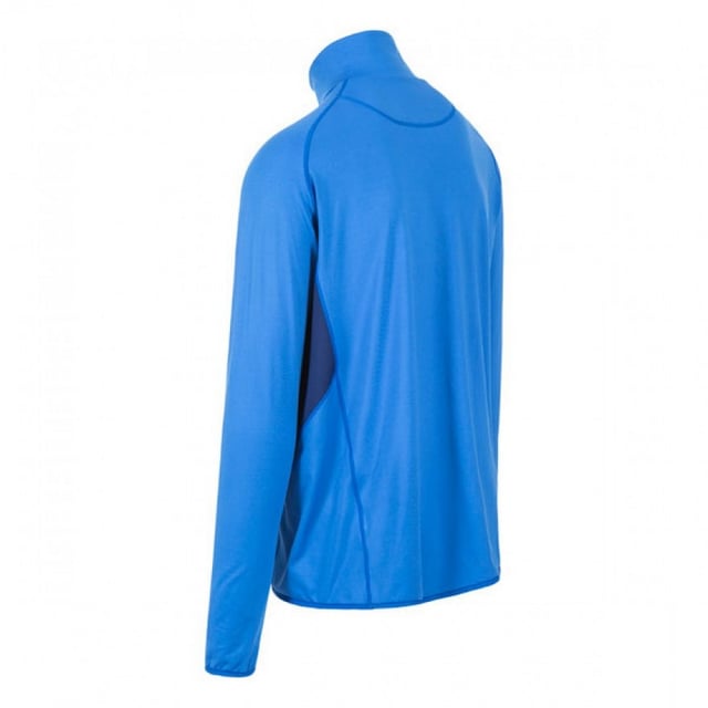 1/2 zip neck. Long sleeves. Contrast underarm panels. Stretch binding at hem and cuffs. Quick dry. 80% Polyester/20% Elastane. Trespass Mens Chest Sizing (approx): S - 35-37in/89-94cm, M - 38-40in/96.5-101.5cm, L - 41-43in/104-109cm, XL - 44-46in/111.5-117cm, XXL - 46-48in/117-122cm, 3XL - 48-50in/122-127cm.