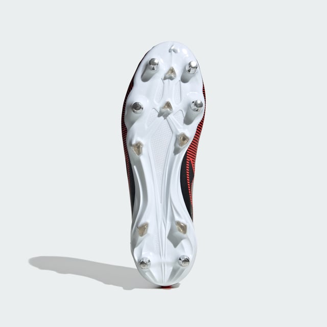 Rapid in every direction. As the game gets faster, players need to respond in a heartbeat. Built for soft ground, these adidas RS15 Ultimate rugby boots keep things lightweight with a synthetic forefoot. Rigid stability wings, ripstop fabric in the rearfoot and foam Sensepods in the heel ensure you stay strapped in for sprints. On top, asymmetrical lacing and 3D-printed elements help produce accurate kicks. Underneath, a Speedframe outsole adds biting traction.Made with a series of recycled materials, this upper features at least 50% recycled content. This product represents just one of adidas' solutions to help end plastic waste.  - Regular fit - Lace closure - Soft synthetic upper - Cushioned heel pods - Moulded stability wings - Speedframe outsole - Upper contains a minimum of 50% recycled content  Shipped by adidas
