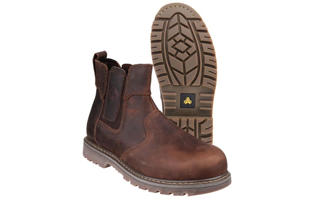 A tough Goodyear Welted leather safety boot with toe protection to 200J and penetration protection to 1100N. - Premium leather construction -Impact and compression resistant toe cap -Penetration resistance to 1100 Newtons -Slip resistance SRA - Resistance against slipping on ceramic surfaces covered with water and cleaning products