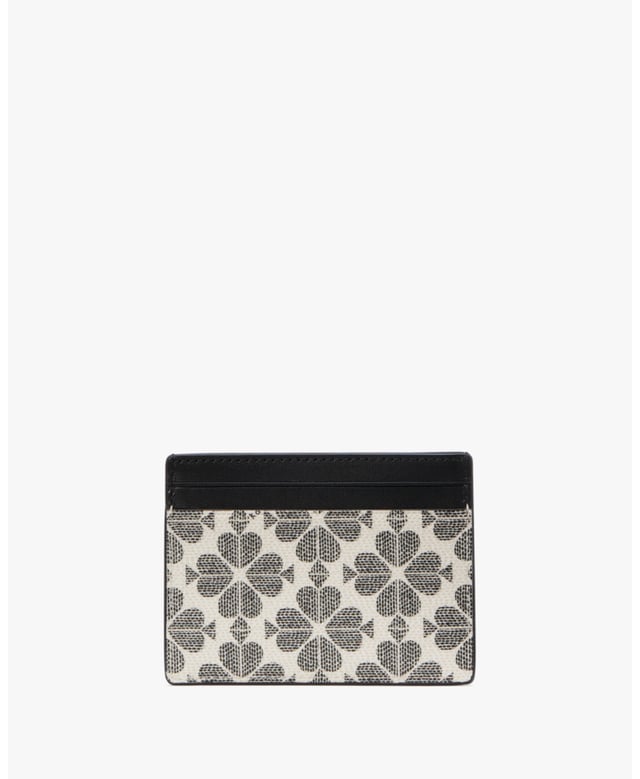 Spade Flower Spade Flower Pvc Small Slim Card Holder, Metal Pinmount With Spade Logo, 4 Cc Slots, Open Middle Compartment,  Width: 7.50 Cm,  Height: 10.00 Cm