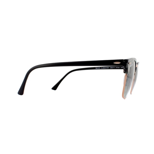 Ray-Ban Sunglasses Clubmaster 3016 125571 Spotted Grey Green Dark Grey Gradient were designed in 1986 and are inspired by the 50s and 60s lifestyle. The Ray-Ban Clubmaster are an intellectual retro style that feature curved lenses, elegantly tapered arms and vintage pin hinges. The top half of the full rimmed lenses are enclosed by a bold acetate frame and this design feature creates a strong brow line that is sure to make you stand out from the crowd. The frame is lightweight and the adjustable nose pads create a personalised and comfortable fit. The Clubmaster is a timeless design that Ray-Ban continue to adapt with the use of colour to add a contemporary feel to the vintage style.