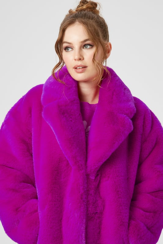Fuchsia fur coat store