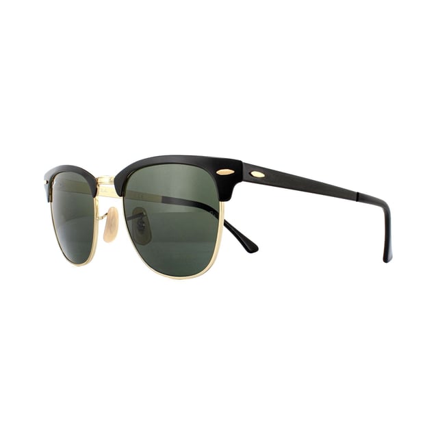 Ray-Ban Sunglasses Clubmaster Metal RB3716 187 Gold Top On Black Green is an updated version of the iconic clubmaster style with an all-metal frame for a modern contemporary finish with excellent durability also.