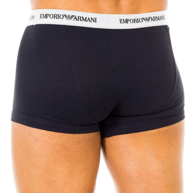 Pack-2 Boxers Emporio Armani.
 Made of elastic cotton.
 Elastic rubber waistband, with the brand's name and logo consecutively embroidered.
 Comfortable and breathable fabric.
 Anatomical front, with the ability to hold without squeezing.
 Seams seen in tone.
 Composition: 95% Cotton, 5% Elastane
 Care:
-Wash at max temperature. 40ºC.
 -Do not use bleach.
 -Supports dry cleaning.
 -Allows you to use a dryer.
 -Iron at max temperature. 130ºC.