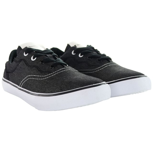 The Champion Boston Kids Black Plimsolls are a classic and versatile choice for kids' footwear. Champion is known for its sporty and casual designs, and these plimsolls are no exception. Here's a description of the key features:

 Black Design:  These plimsolls come in a classic black color, offering a timeless and versatile look that can be easily paired with various outfits.

 Canvas Upper:  The upper is typically made of canvas material, which is lightweight and breathable. It allows for air circulation, making the plimsolls comfortable for kids' feet.

 Slip-On Style:  Plimsolls often feature a slip-on style with elasticized gussets or a simple design that's easy for kids to put on and take off without the need for laces.

 Low-Top Silhouette:  The low-top design provides ease of movement and comfort, making these plimsolls suitable for various activities.

 Padded Insole:  Many plimsolls come with a padded insole that offers extra comfort and cushioning for kids' feet, reducing fatigue during play or daily wear.

 Champion Branding:  Champion's logo and branding elements are often featured on these plimsolls, adding an authentic and sporty touch to the design.

 Durable Rubber Outsole:  The rubber outsole provides good traction and durability, ensuring stability and preventing slips, making them suitable for active kids.

 Versatile Style:  The Champion Boston Kids Black Plimsolls have a versatile and casual style that can be worn for a variety of occasions, including playtime, school, and everyday wear.