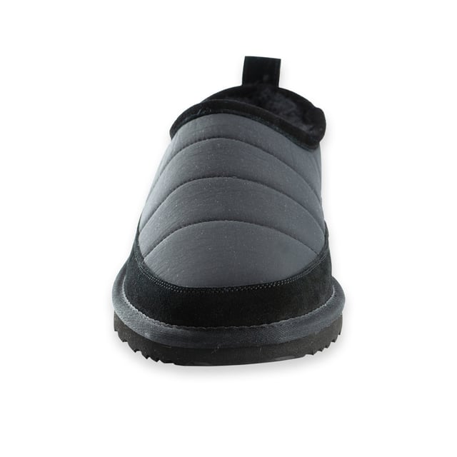 Padded mesh slip on. On trend to be worn inside or out. Mesh padded upper. Sheepkin wool lining. Sheepking wool insole. EVA/Rubber outsole makes it lightweight and durable.