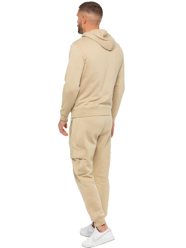 Enzo Mens Overhead Hoodie Tracksuit Set. Regular Fit, Long Sleeve Hoodie with Cuffed Wrists and Adjustable Drawstrings. Features EZ Logo On Chest And Joggers. Regular Fit Cargo Jogger. Elasticated Waistband With Adjustable Drawstring. Features 2 Side Slash Pockets, 2 Cargo Pockets, Single Welt Back Pocket. Ideal to use for Casual and Work wear.