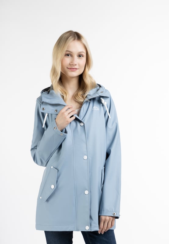 Geen vulling  Op regenachtige dagen biedt deze klassieke ICEBOUND heerlijke bescherming. Het gecoate materiaal is wind- en waterdicht en ideaal voor een wandeling in alle weersomstandigheden. De licht getailleerde, middellange vorm biedt extra bescherming tegen regen met de brede capuchon en stijlvolle koorden. De drukknoopsluiting boven de ritssluiting en de schuine klepzakken optimaliseren de jas bovendien op het gebied van weersbestendigheid.  Regenjas