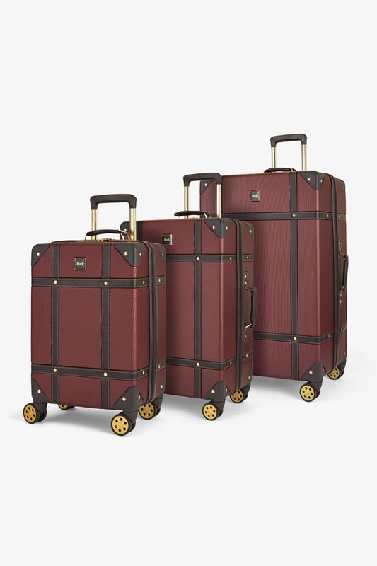 Introducing the Vintage Hard Shell Suitcase - a fusion of classic aesthetics and contemporary functionality, exclusively designed for Modern Explorers. This trunk-inspired masterpiece embodies timeless charm coupled with lightweight construction and robust durability.

Design Features:

A harmonious blend of classic and contemporary design elements.
Effortless gliding with 8 smooth-rolling wheels and a telescopic handle.
Crafted from impact-resistant hard shell ABS material for ultimate protection.
Reinforced corners safeguard against the rigors of baggage handling.
Integrated Travel Sentry-approved TSA combination lock ensures security without compromise.
Experience a luxurious interior with soft-touch lining, a mesh divider section, and a zipped pocket for organized packing. The suitcase also features a convenient zipped inside pocket and elasticated packing straps, ensuring your belongings remain securely in place during your explorations. Elevate your travel experience with the Vintage Hard Shell Suitcase - a symbol of style, durability, and convenience for the Modern Explorer.

Sizes:

Cabin/Small: 55 x 35 x 22cm, 3kg
Medium: 68 x 45 x 26cm, 4kg
Large: 78 x 50 x 29cm, 5kg
Full Available in 3 Sizes | Cabin/Small, Medium, Large.. Important Note: Please select preferred size. Sizes sold individually, not in a set.