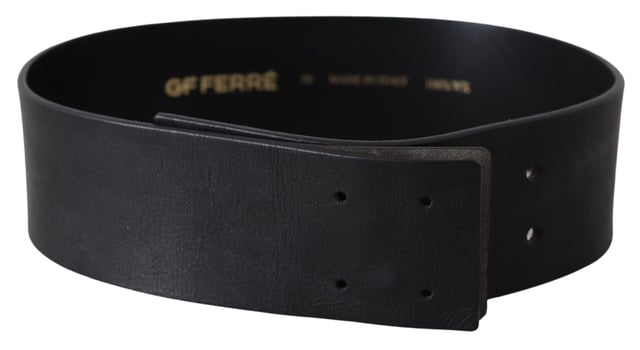 Brand new GF FERRE fashion belt with solid wide black design
  Crafted from Quality leather fabric
  No buckle fastening for a unique touch
  Made in Italy
  Subtle logo details
  Perfect accessory for women who appreciate timeless fashion
Material: Leather