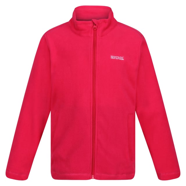 Regatta Great Outdoors Childrens/Kids King II Leichte Fleecejacke mit durchgehendem Reißverschluss (Pink Potion) Der King ist unser leichteres Kinder-Fleece mit Reißverschluss. Er ist schön leicht, superweich und hat eine Anti-Pill-Beschichtung, damit er auch nach längerem Tragen noch frisch aussieht. Eines unserer meistverkauften Kindermodelle ist ein unverzichtbares Kleidungsstück für den Außenbereich, auf das Sie sich verlassen können, um Ihr Kind bequem und warm zu halten, egal ob es auf Bäume klettert, in der Schule läuft oder im Garten spielt. 100% Polyester. Regatta Kids Größen (Brustumfang ca.): 2 Jahre (53-55cm), 3-4 Jahre (55-57cm), 5-6 Jahre (59-61cm), 7-8 Jahre (63-67cm), 9-10 Jahre (69-73cm), 11-12 Jahre (75-79cm), 32" (79-83cm), 34" (83-85cm).