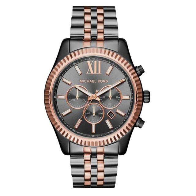 MICHAEL KORS MK8561 Uhr Mann Quarz• Material: Edelstahl• Glas: Mineral• Armband: Edelstahl• Farbe: Schwarz Gold Rose• Wasserbeständigkeit: 100 m (10 ATM)• Gehäusegröße: 45 mm