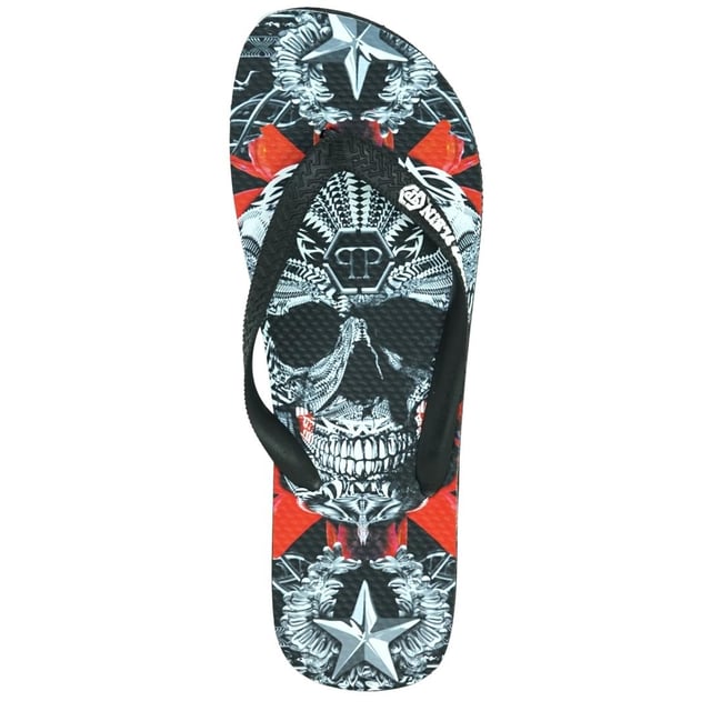 Skull flip flops mens store