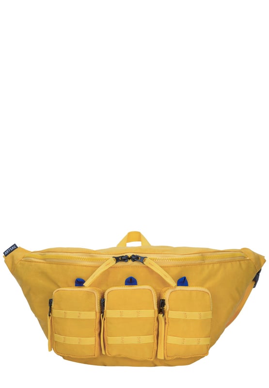 The perfect practial edition to any outfit. This unique triple-pocket design sling bag has enough internal and external space to carry all your every day essentials. Constructed from our unique Contore crushed Nylon fabric. Features: , Water Resistant Contore nylon fabric, 2 Mobile phone internal net pockets, Adjustable shoulder strap allowing backpack styling or bum bag styling, Zip top opening to main compartment, Triple front zip pocket with webbing loops Single zip pocket for smaller valuables, Internal zip pocket, External rear zip pocket, Top grab handle Style Ref: 52003 YELLOW