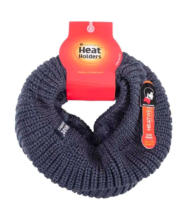 Heat Holders Mens Fleece Lined Chunky Knit Thermal Neck Warmer