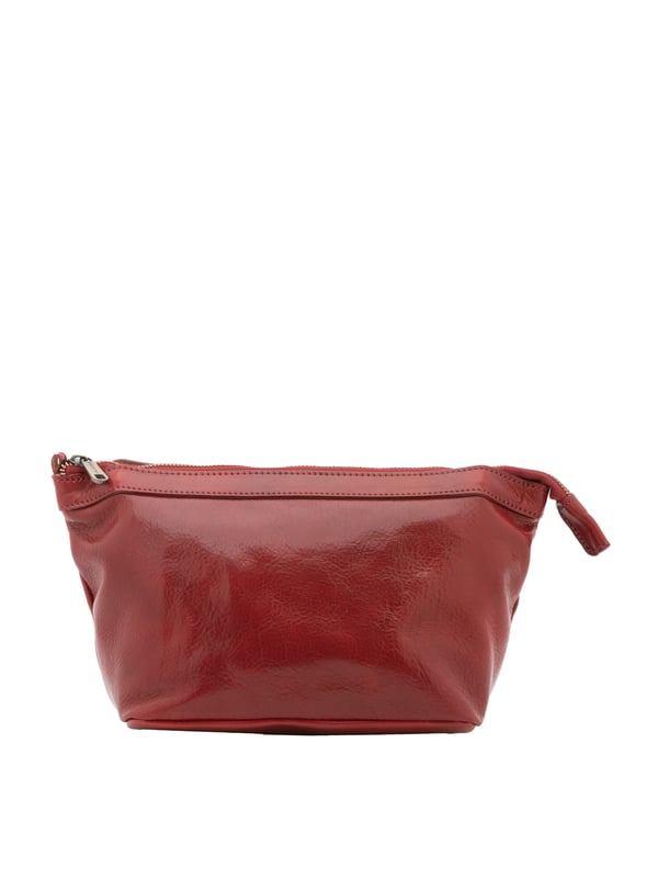 Bolso de mano unisex. El cierre es con cremallera. Los bolsillos internos son dos con cremallera y dos abiertos. Los bolsillos externos están ausentes. Falta la correa para el hombro. El mango es de piel. Hay un compartimento interno. El material exterior es auténtica piel de vacuno. Internamente está forrado en algodón. Medidas: 18x23x12 cm. Hecho en Italia