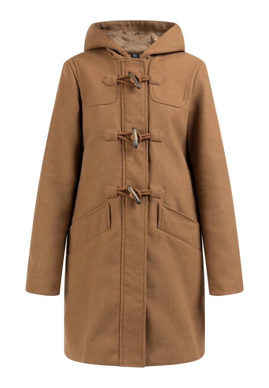 Geen vulling  De duffelcoat van DreiMaster Klassik is gemaakt van een zachte kwaliteit met een wolaandeel en heeft een klassieke, rechte snit. De karakteristieke houten kapittelsluitingen kenmerken de stijl, daaronder zit een robuuste ritssluiting. Twee grote zakken met drukknopen, een capuchon en een DreiMaster-logoborduursel op de bovenarm geven de tussenjas een tijdloze uitstraling.  Overgangsjas van wolmix