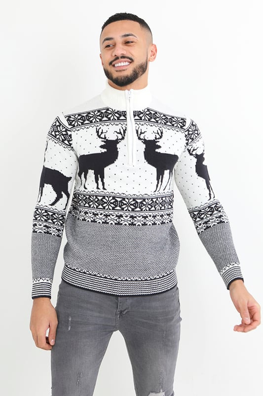 Brave soul reindeer christmas jumper top