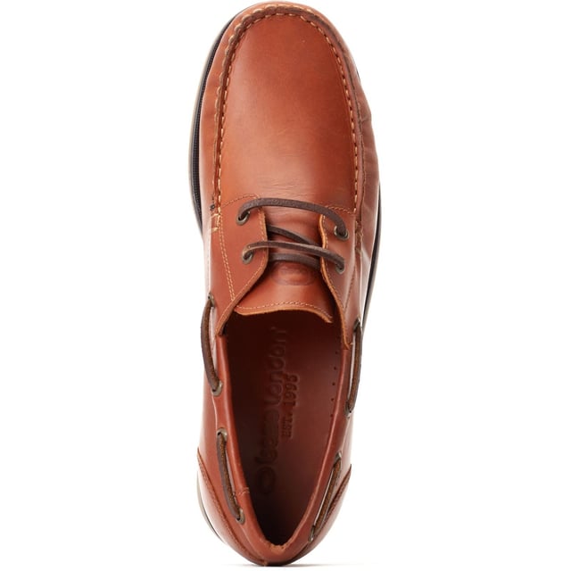 Base London Stern Leather Men's Burnt Tan Boat Shoes Its time to unlock your inner Boaty McBoat Face with the Stern boat shoe from Base London. Stern has been crafted from premium leather uppers and features detailed side lacing a contemporary rubber sole and an Ortholite footbed.