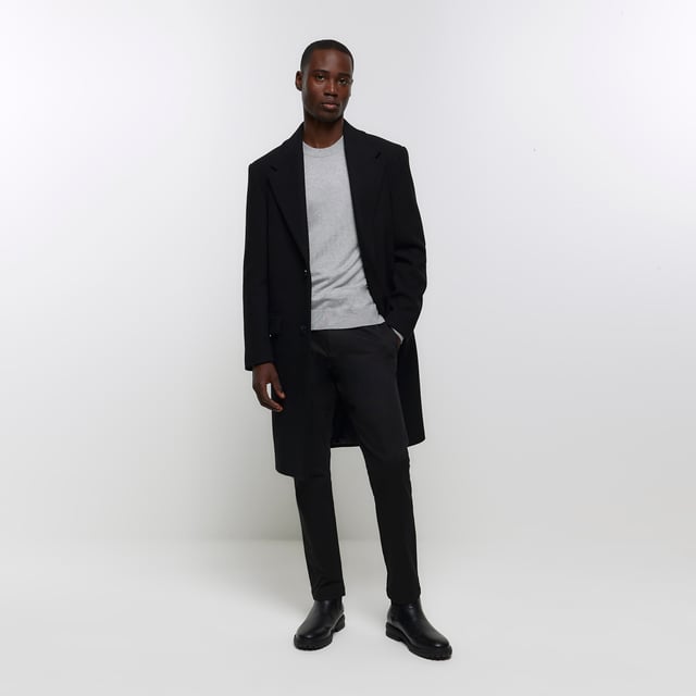 River Island Mens Jumper Grey Slim Fit Lightweight