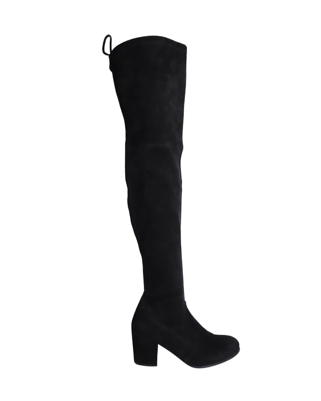 VINTAGE, RRP AS NEW
Elongate your silhouette with this Over-the-Knee Heeled Boots from Stuart Weitzman. The stretchy suede moulds to the shape to fit the legs, and the tie back detail adds a sophisticated touch to the look. Pair this with your favorite mini dress for a stunning outfit.

Stuart Weitzman Over The Knee Heeled Boots in Black Suede
Condition: Very good
Sign of wear: Light wear throughout, scuffs on the surface and heels
Material: Suede
Color: Black
Size: EU39 / UK6 / US8.5
SKU: 266079