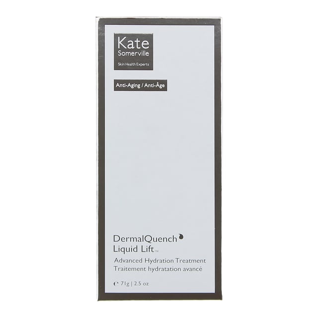 Kate Somerville DermalQuench Liquid Lift Advanced Hydration Treatment stands as a potent anti-aging remedy targeting fine lines, wrinkles, and dryness. Combining oxygen with hyaluronic acid, along with firming active retinols and bio-retinols, this treatment promotes natural regeneration, resulting in visibly firm and plumped skin. Experience long-lasting hydration and a radiant glow with this powerful solution.