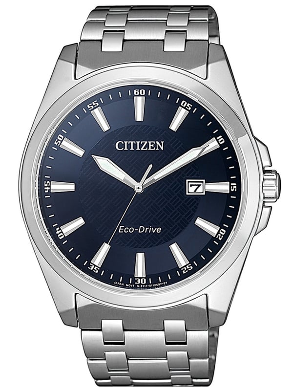 Diese Citizen Analoguhr für Herren ist das perfekte Zeitmesser, um sie zu tragen oder zu verschenken. Ihr silbernes, 43 mm rundes Gehäuse kombiniert mit dem bequemen Armband aus Edelstahl sorgt dafür, dass Sie dieses beeindruckende Zeitmesser ohne Kompromisse genießen können. Angetrieben von einem hochwertigen Eco-Drive-Uhrwerk und wasserdicht bis 10 bar, wird Ihre Uhr weiter ticken. Diese hochwertige, schlichte Uhr passt hervorragend zu jedem Outfit und zu jedem Anlass. Die Uhr verfügt über eine Eco-Drive-Technologie (aufgeladen durch jede Lichtquelle; niemals eine Batterie nötig) - Die Uhr hat eine Kalenderfunktion: Datum, solarbetrieben, leuchtende Zeiger, leuchtende Zahlen. Hochwertiges Armband aus Silber-Edelstahl mit einer Länge von 21 cm und einer Breite von 21 mm, mit einer Sicherheitsfaltschließe. Gehäusedurchmesser: 43 mm, Gehäusehöhe: 10 mm, Gehäusefarbe: Silber und Ziffernblattfarbe: Blau.