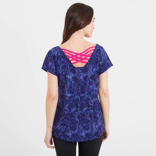 Made to keep you cool as you move, our Halsam is a lightweight, breathable technical top for women. The supersoft, quick-wicking fabric moves moisture away from your skin, so you never feel damp and clammy. Team with leggings and put Halsam's 4-way stretch construction to the test as you limber up at pilates, feel the burn at zumba, or stretch it out at yoga. Cut to flatter every shape and size, the gently curving hemline is slightly longer at the back for extra coverage and a more confident workout. Featuring raglan short sleeves and gorgeous crossover strap detailing at the back, Halsam effortlessly takes you from the yoga studio to coffee with your friends in style. Beautifully finished by our team in West Yorkshire where this performance top was designed, a discreet TOG24 logo printed on the chest underlines our ethos of 'Truth Over Glory'.