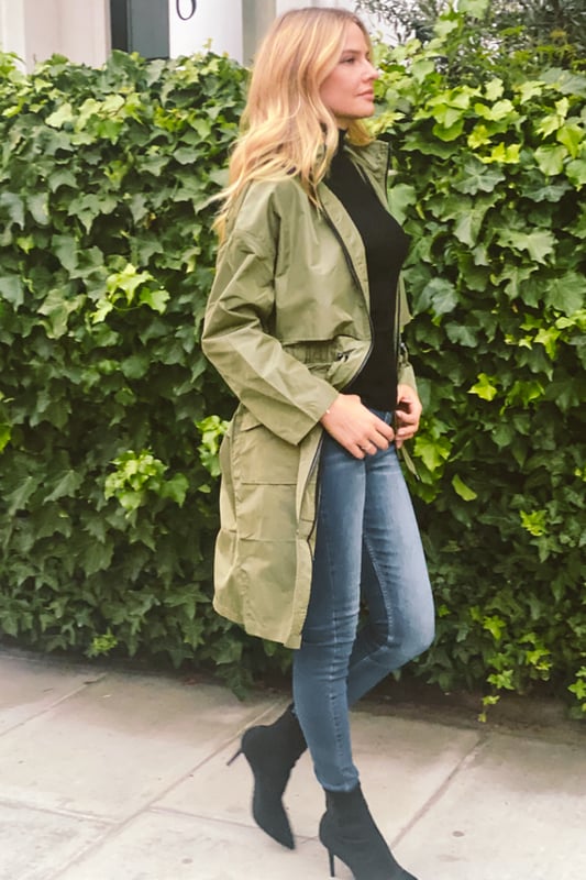 REASONS TO BUY: 

For those unpredictable weather days
Classic parka style, statement hi-shine finish
Hood &amp; storm flap to take on the rain
Drawstring waist to create shape
Contrast zip and patch pockets – it’s all about the details
The finishing touch for jeans, a jumper and boots