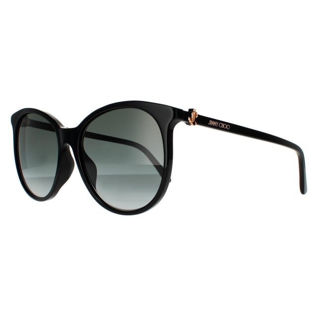 Jimmy Choo Sunglasses ILANA/F/SK 26S 9O Black Copper Dark Grey Gradient are a feminine round style crafted from lightweight acetate. The hinges feature a crystal shaped J with the slim temples featuring the Jimmy Choo logo for brand authenticity.