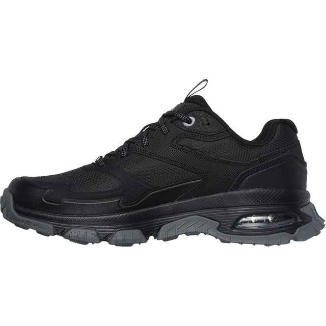 Skechers Skech-Air Sleek Envoy Leder Herren schwarze Wanderschuhe Spazieren und wandern in sicheren und bequemen Schuhen mit sportlichem Stil mit den Skechers Skech-Air Envoy - Sleek Envoy. Dieser Schnür-Trail-Hiking-Sneaker verfügt über eine luftgekühlte Memory Foam Innensohle und eine Goodyear Gummi-Außensohle.