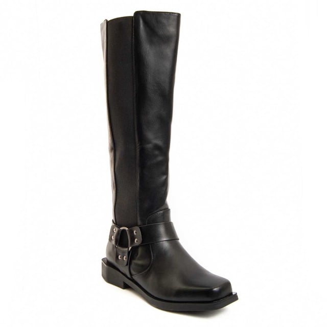 Bota casual para mujer. Calce cómodo. Plantilla acolchada de piel natural. Fabricado por otras marcas para nuestra marca. Medidas aproximadas: 35 cm alto de caña y 12 cm de ancho de caña.