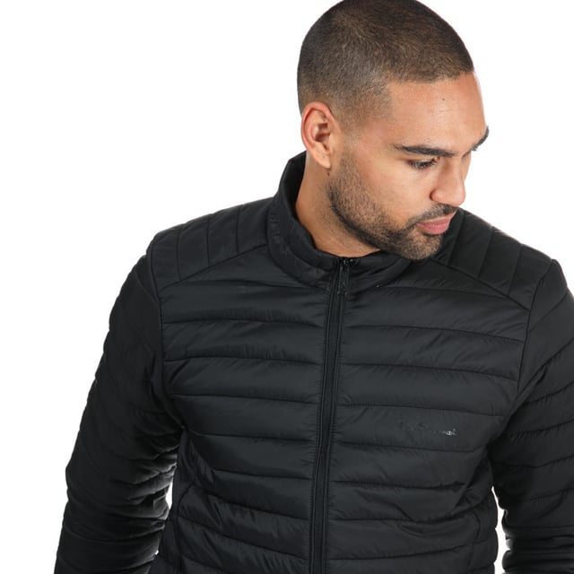 Men s Ben Sherman Lightweight Padded Funnel Neck Jacket in Black