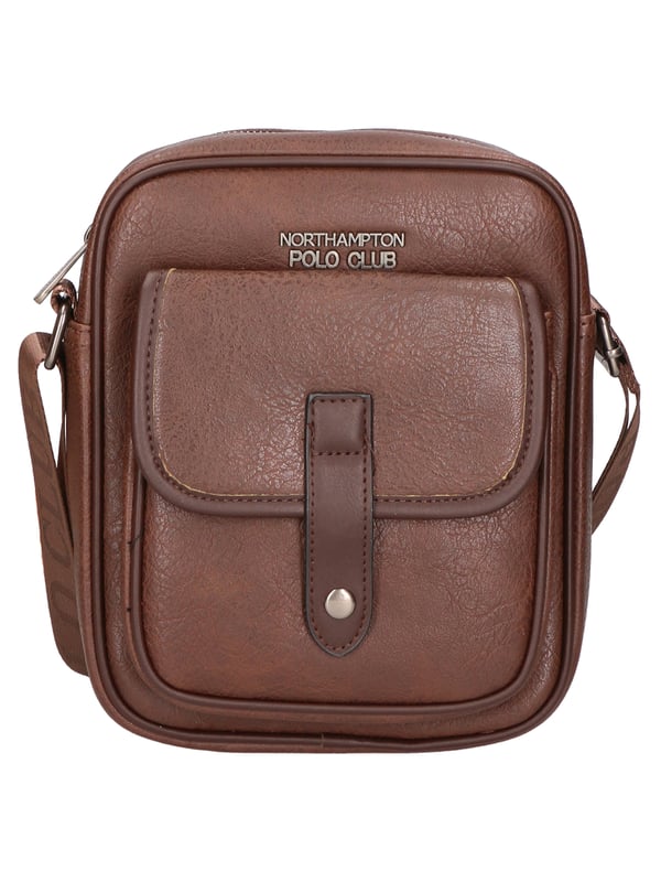 Northampton polo club Einzelfächer PU Leder -Messenger -Umhängetasche. Veganer Produkt.