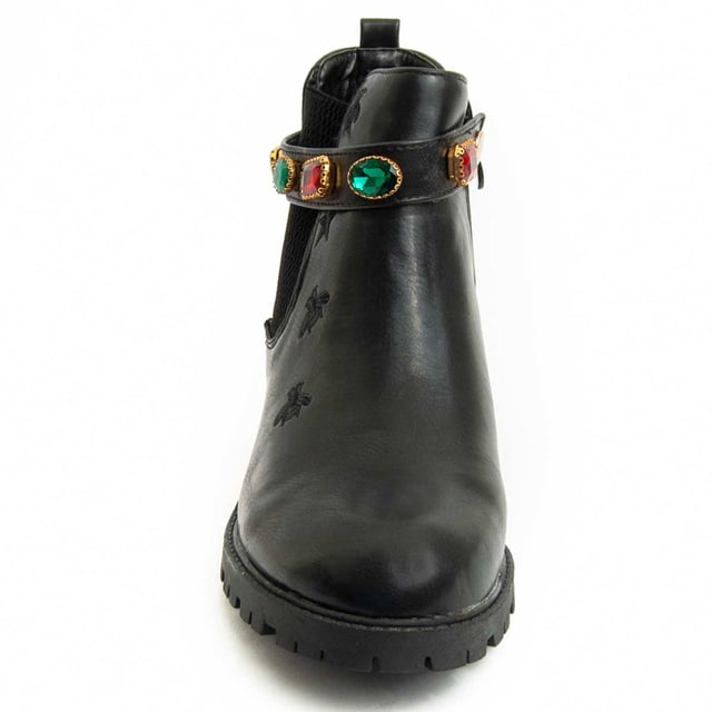 Botines casuales para mujeres. Ajuste cómodo. Hechos con materiales veganos. Elaborados por otras marcas para nuestra marca. Medidas aproximadas: tacón de 4 cm, altura del caña de 11 cm y ancho de la caña de 9 cm.