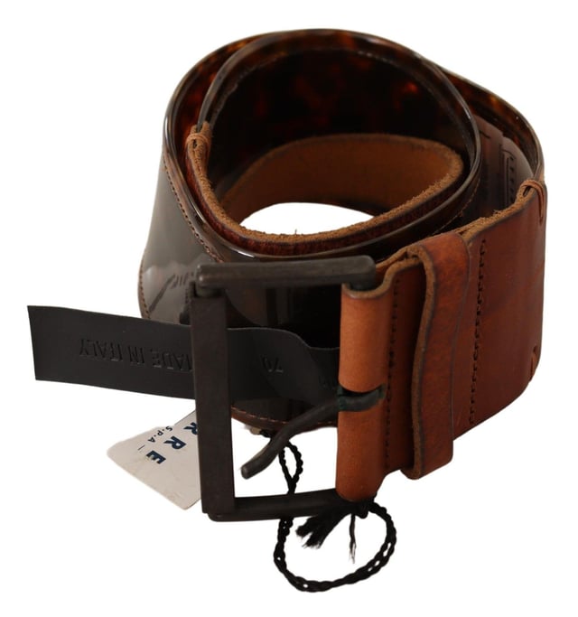 Brand new with tags
  Crafted from dark brown leather
  Vintage-tone hardware
  Buckle fastening
  Adjustable design
  Made in Italy
  Solid pattern
  Logo details
  Adds a touch of sophistication
  Elevate your style